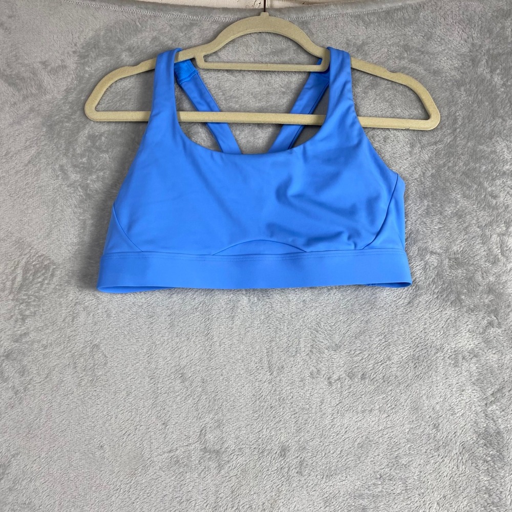 Athleta Interval Sports Bra Blue Strappy Crisscross Back Sports‎ Bra Large